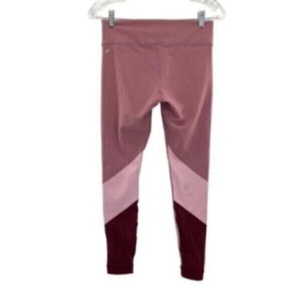 Fabletics Mid Rise Pink Rose Colorblock Leggings - Picture 9 of 14